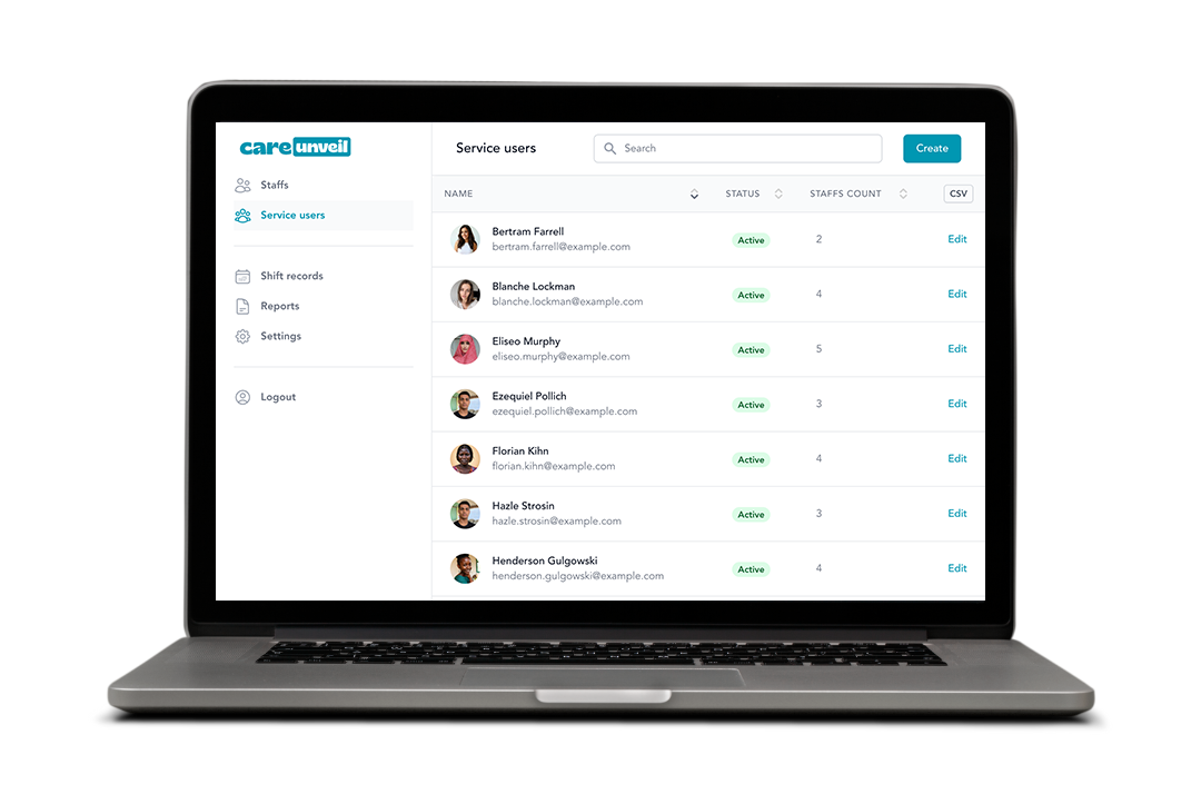 CareUnveil on laptop